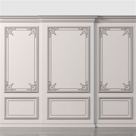 D Model Wall Molding Boiserie Classic Panels Vr Ar Low Poly