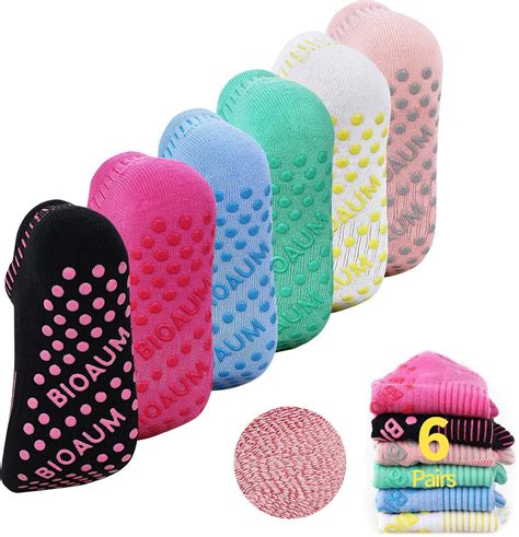 Non Cushion Cotton Pairs 6 Women For Socks Yoga Bioaum Slip Socks Hospital Pilates Slipper