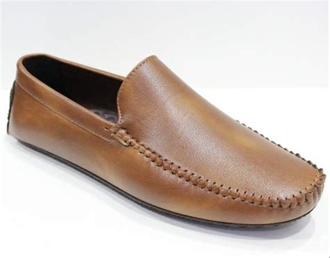 Synthetic Leather Men Tan Plain Loafer Shoes At Rs Pair In Agra