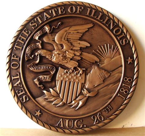 Painted Wood And Metal D State Seal Wall Podium Plaques Bronze