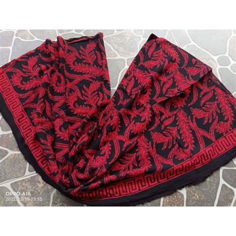 Jual Kain Batik Cap Khas Trusmi Cirebon Bahan Paris Warna Merah