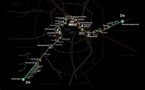 Схема мцд 4 со всеми станциями и пересадками на метро на карте москвы