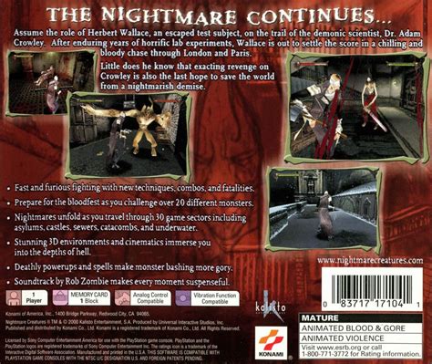 Nightmare Creatures II Cover Or Packaging Material MobyGames