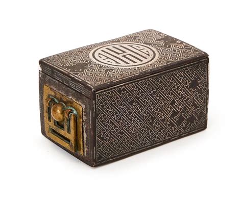 Sold At Auction A Silver Inlaid Korean Iron Box Joseon Dynasty