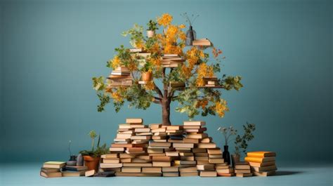 Premium Ai Image A Tree Made Of Books