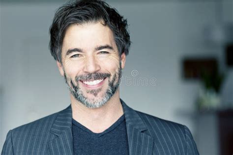 Close Up Of A Mature Man Smiling Stock Image Image Of Camera Facial