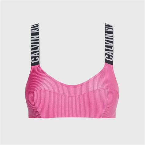 Calvin Klein Intense Power Rib Kadın Pembe Bikini Üstü KADIN Mayo