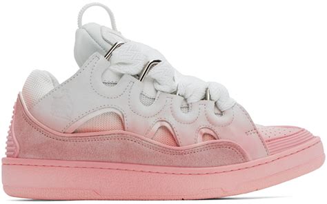 Pink And White Curb Sneakers By Lanvin On Sale