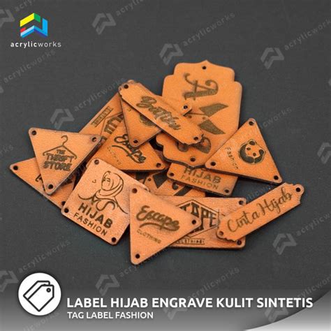 Jual Label Hijab Kulit Imitasi Label Kulit Sintetis Label Brand