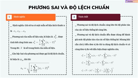 Phương sai và độ lệch chuẩn Khái niệm tính chất các bài tập