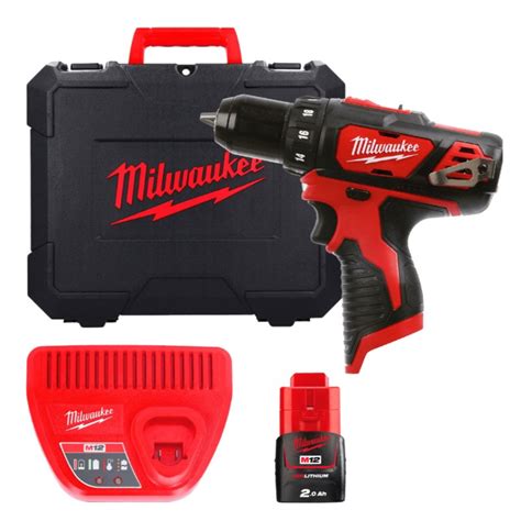 Дрель-шуруповёрт аккумуляторная MILWAUKEE M12 BDD-201C (30 Нм) (ЗУ+1акк ...