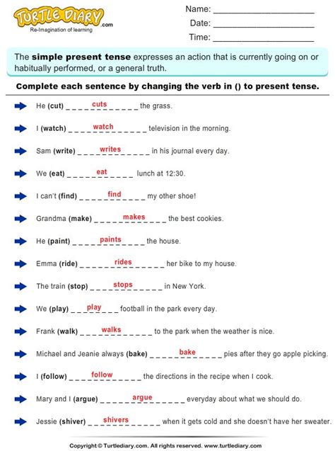 Lesson Plan For Tenses For Grade English Google Search Simple