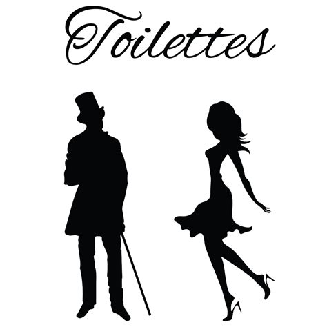 Sticker Porte Toilettes Silhouettes Homme Et Femme Stickers Stickers