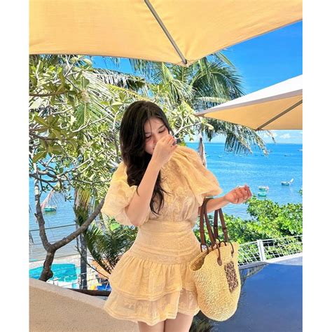 Shoppumi Set O Ren Hoa Nude Tay Ph Ng N T C K M Ch N V Y Xo Kho K O Sm Pumi Shopee