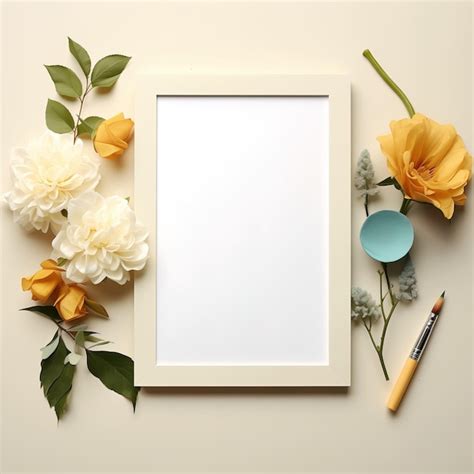 Premium AI Image Frame With Flowers Creative Layout Made Of Tropical