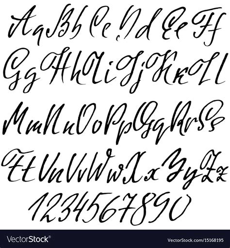 Hand Drawn Elegant Calligraphy Font Modern Brush Vector Image