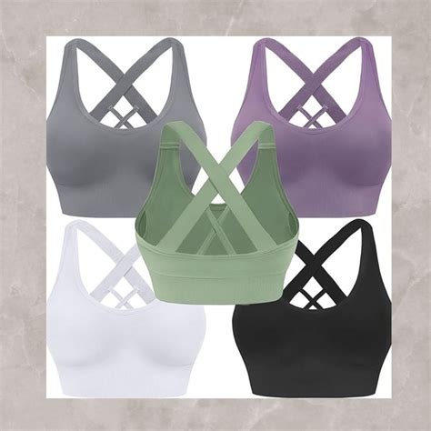 Evercute Sports Bra For Women Padded Medium Support Criss Cross Strappy