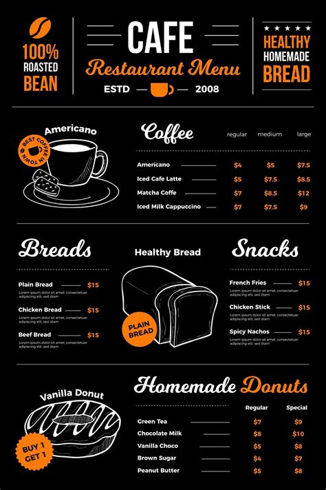 chalkboard style cafe menu template cafe menu template diy etsy artofit