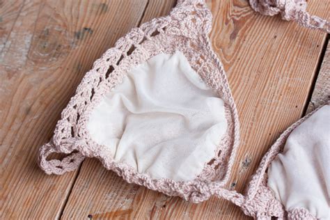 Crochet Bikini Top Triangle Bikini Top Beige Lace Bikini Top Crochet Top Etsy