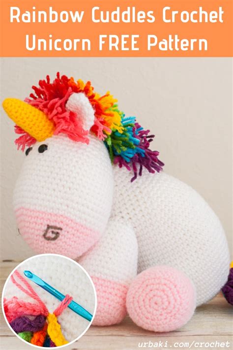 Rainbow Cuddles Crochet Unicorn Free Pattern