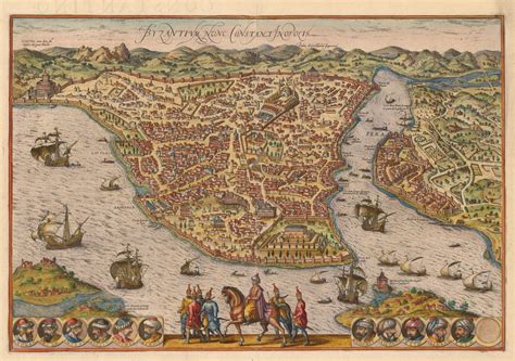 1572 view of Constantinople, Modern day Istanbul, Turkey. by German Map ...