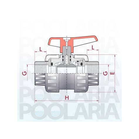 Válvula de bola Cepex Standard PVC Teflón FPM roscar Poolaria