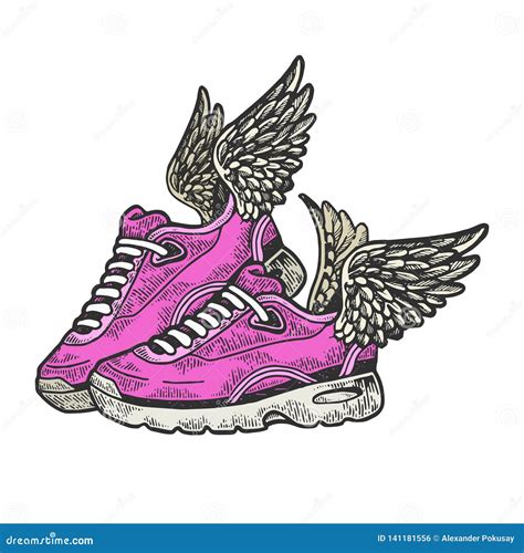 Running Shoe Wings Drawing