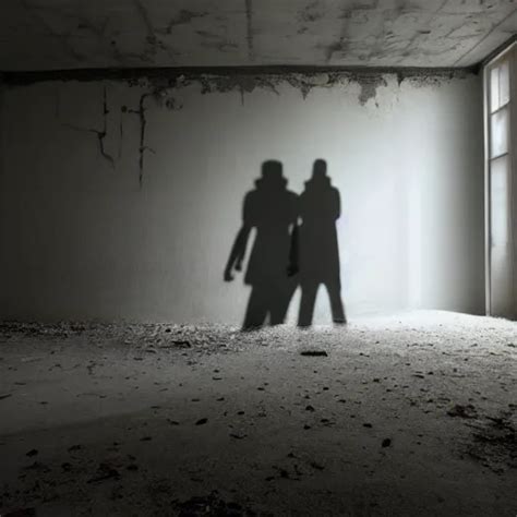 Two Shadows Talking To Each Other In A Dark Abandoned Stable