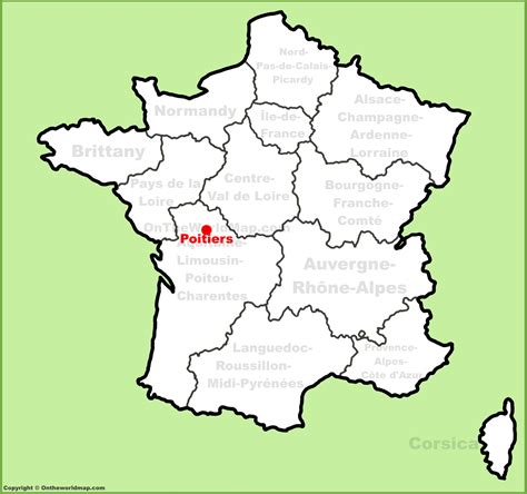 Poitiers location on the France map - Ontheworldmap.com