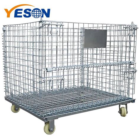 Customized Heavy Duty Collapsible Wire Mesh Storage Container Stackable