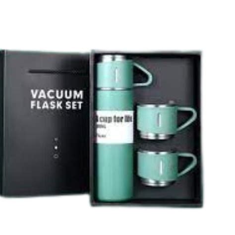 Kit Garrafa T Rmica Vacuum Flask Set Inox Ml X Caras Vaccum