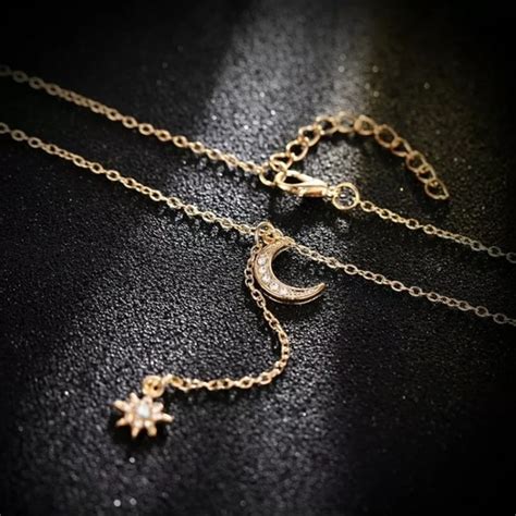 Jewelry Gold Moon And Star Dangle Necklace Poshmark