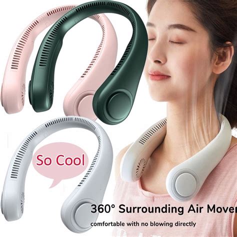 Mini Portable Neck Fan Bladeless Usb Rechargeable Mute Sports Fans For