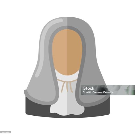 Judge Wig Icon Clipart Isolated Vector Illustration Stock Illustration - Download Image Now - iStock