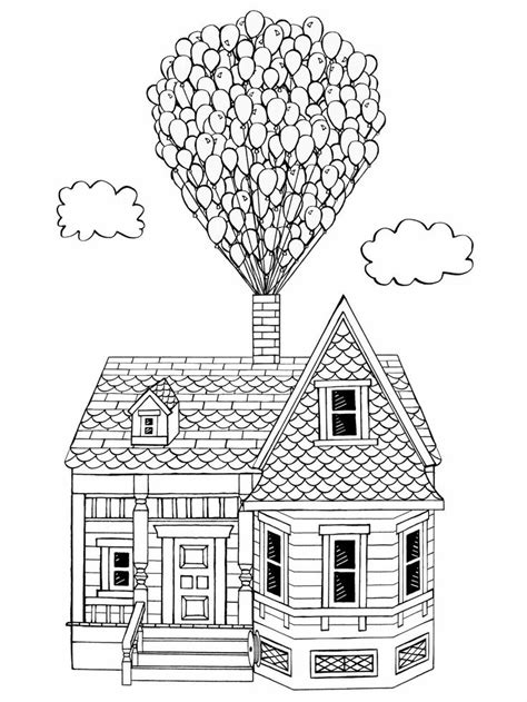 Up House Coloring Page | House colouring pages, Coloring pages ...