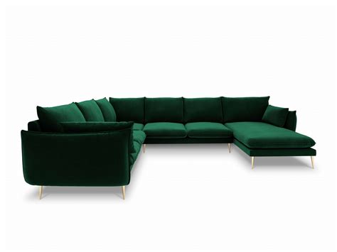 Sofa Panoramiczna Butelkowa Ziele Aksamit Z Ote N Ki Elio Design Town