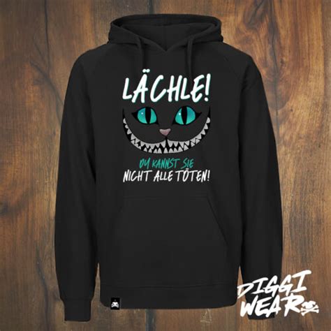 LÄCHLE DU KANNST SIE NICHT ALLE TÖTEN GRINSEKATZE GESCHENK FUN HOODIE