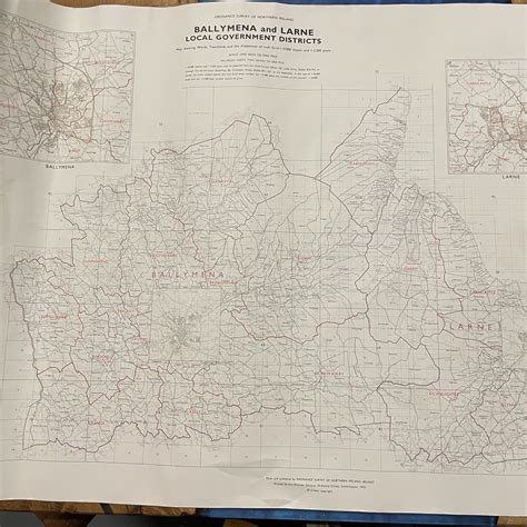 Vintage Townland Ordnance Survey Map Of Ballymena And Larne On The