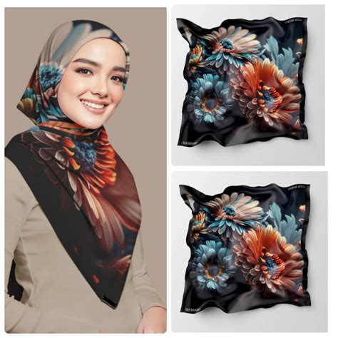 Part 3 Rectangular Hijab With Floral Motif Rectangular Hijab Made