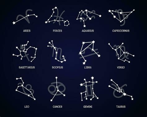 Vector Various Zodiac Signs Flat Icon Set 28102674 Vector Art At Vecteezy