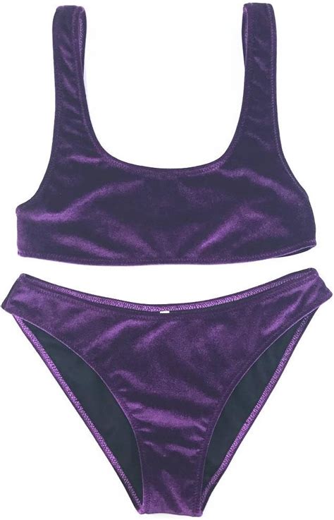 Amazon Cikini Women Swimsuit Neoprene Bikini Bid Print Set VL Large Purple Clothing