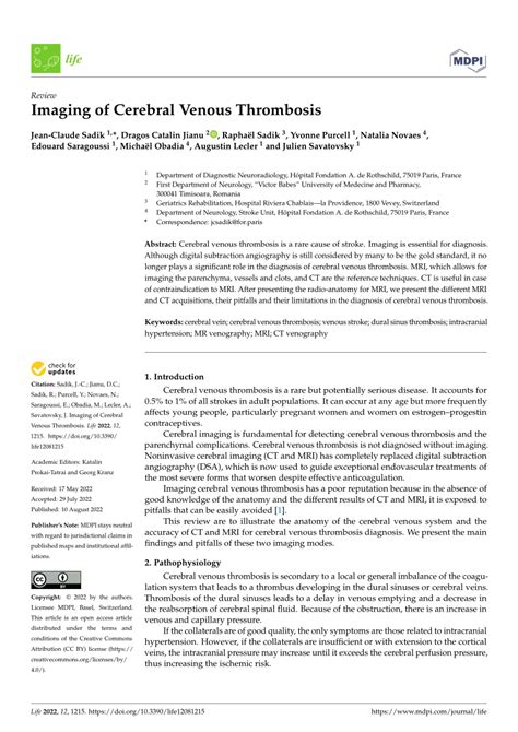 Pdf Imaging Of Cerebral Venous Thrombosis