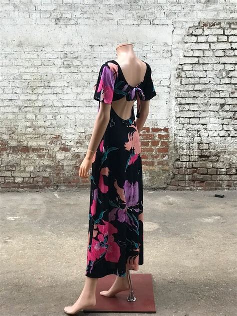 S Floral Long Dress Open Back S Naked Back Lon Gem