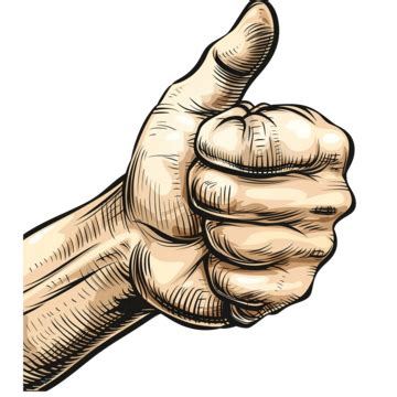 Thumb Up Symbol Is Perfect Very Good Excellent Thumb Up Drawing Style