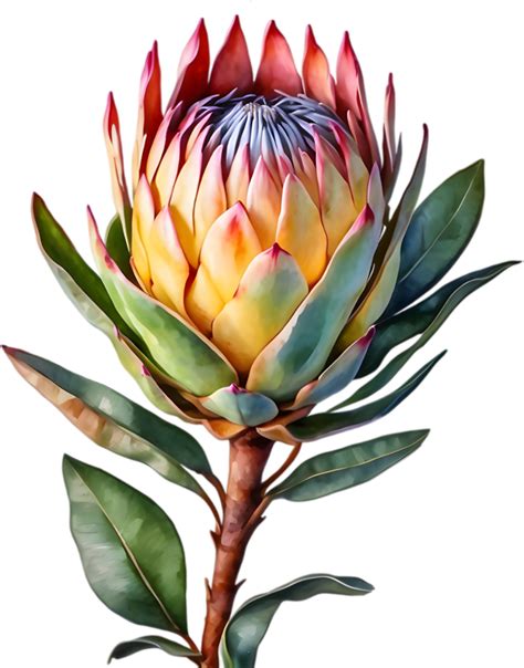 Ai Generated Watercolor Painting Of King Protea Flower 42595497 Png