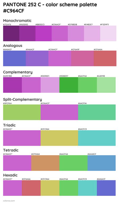 Pantone 252 C Color Palettes And Color Scheme Combinations