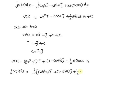 SOLVED A Find The Position Vector Of A Particle That Has The Given