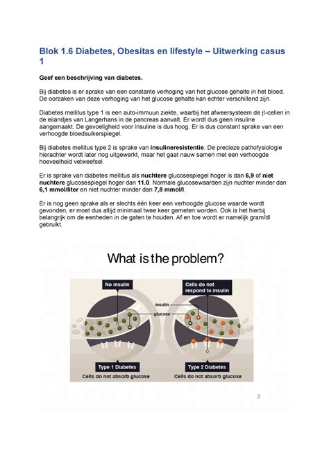 Blok 1 6 Diabetes Obesitas En Lifestyle Uitwerking Casus 1 Blok 1