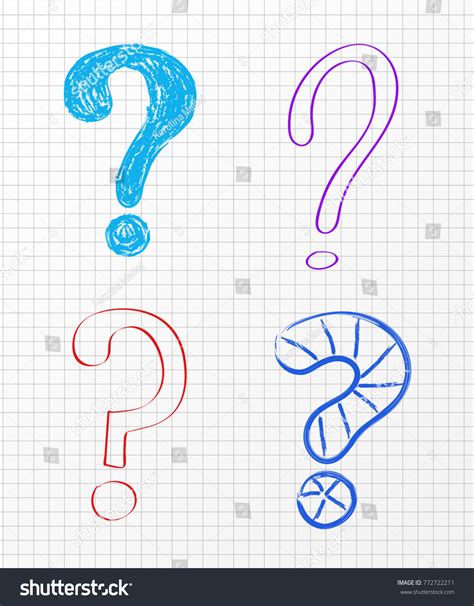 Collection Hand Drawn Question Marks On Stock Vector Royalty Free