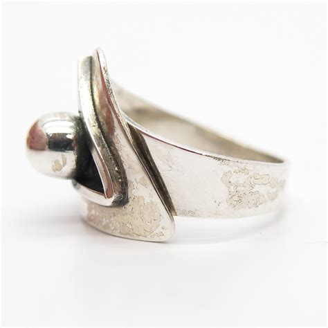 Sterling Silver Vintage Beau Modernist Ring Size Etsy